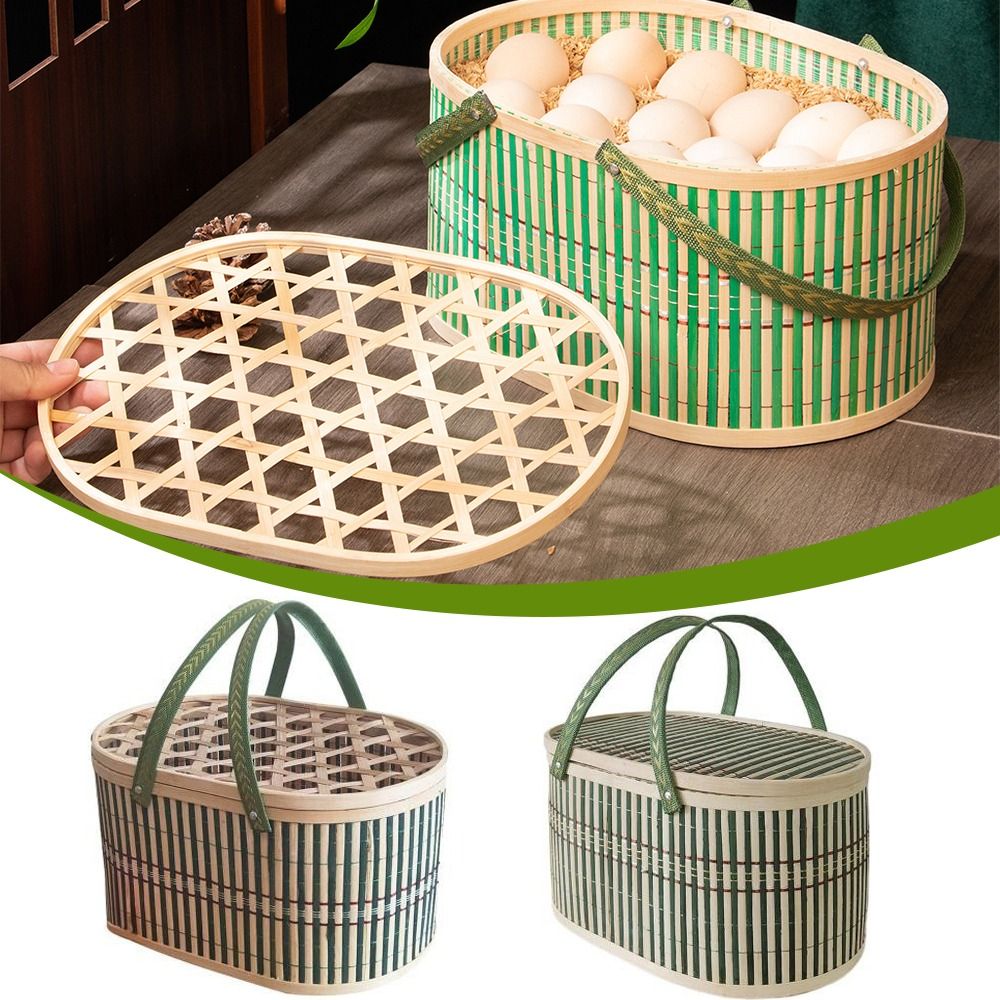 丈夫な手作り竹かご 蓋付き 食品・果物収納かご ギフト包装か - Food Snacks Gifts のレビューと価格