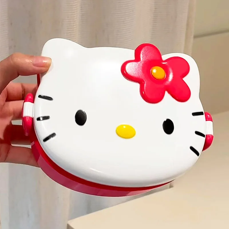 かわいいハローキティ型ランチボックス、携帯用漫画弁当箱、スプ - Food Grocery Snacks のレビューと価格