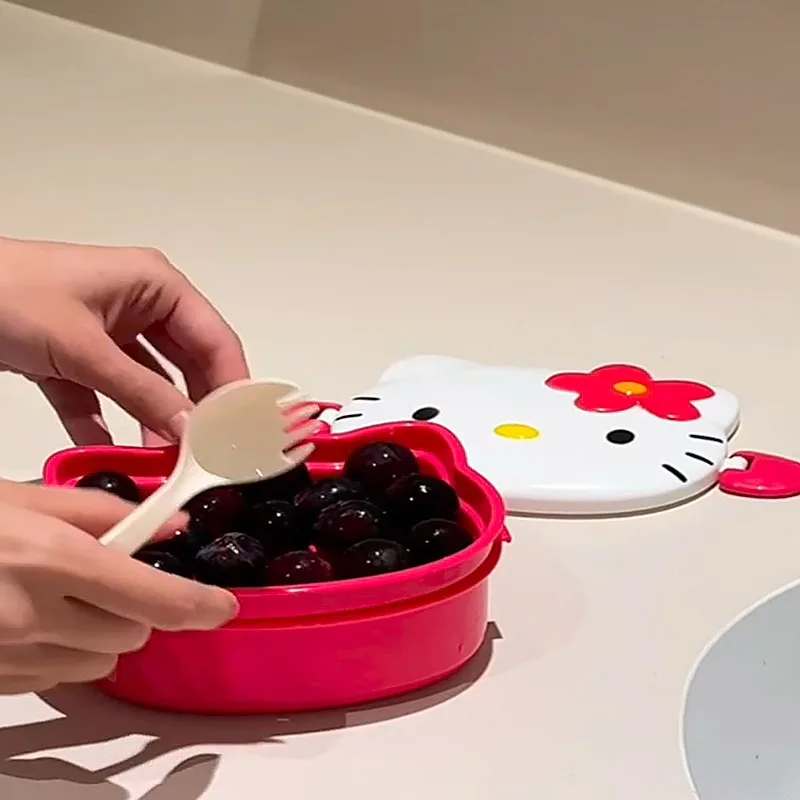 かわいいハローキティ型ランチボックス、携帯用漫画弁当箱、スプ - Food Grocery Snacks のレビューと価格